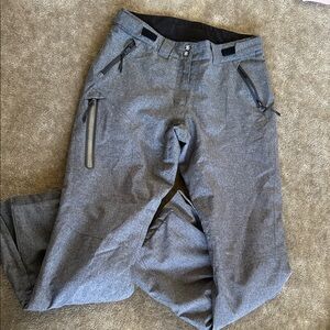 Women's Gray Snow Pants with Zippered Pockets
